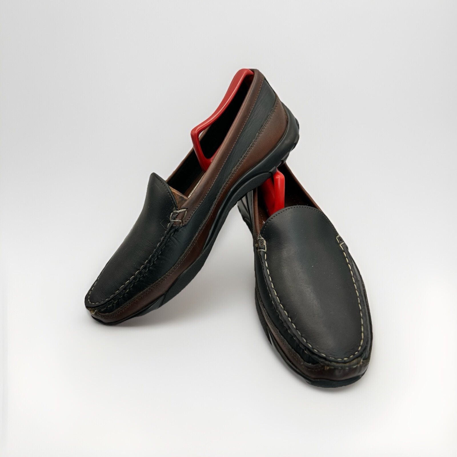 Allen Edmonds Men’s 10 E Driving Boulder Venetian Moccasins Black Brown Leather